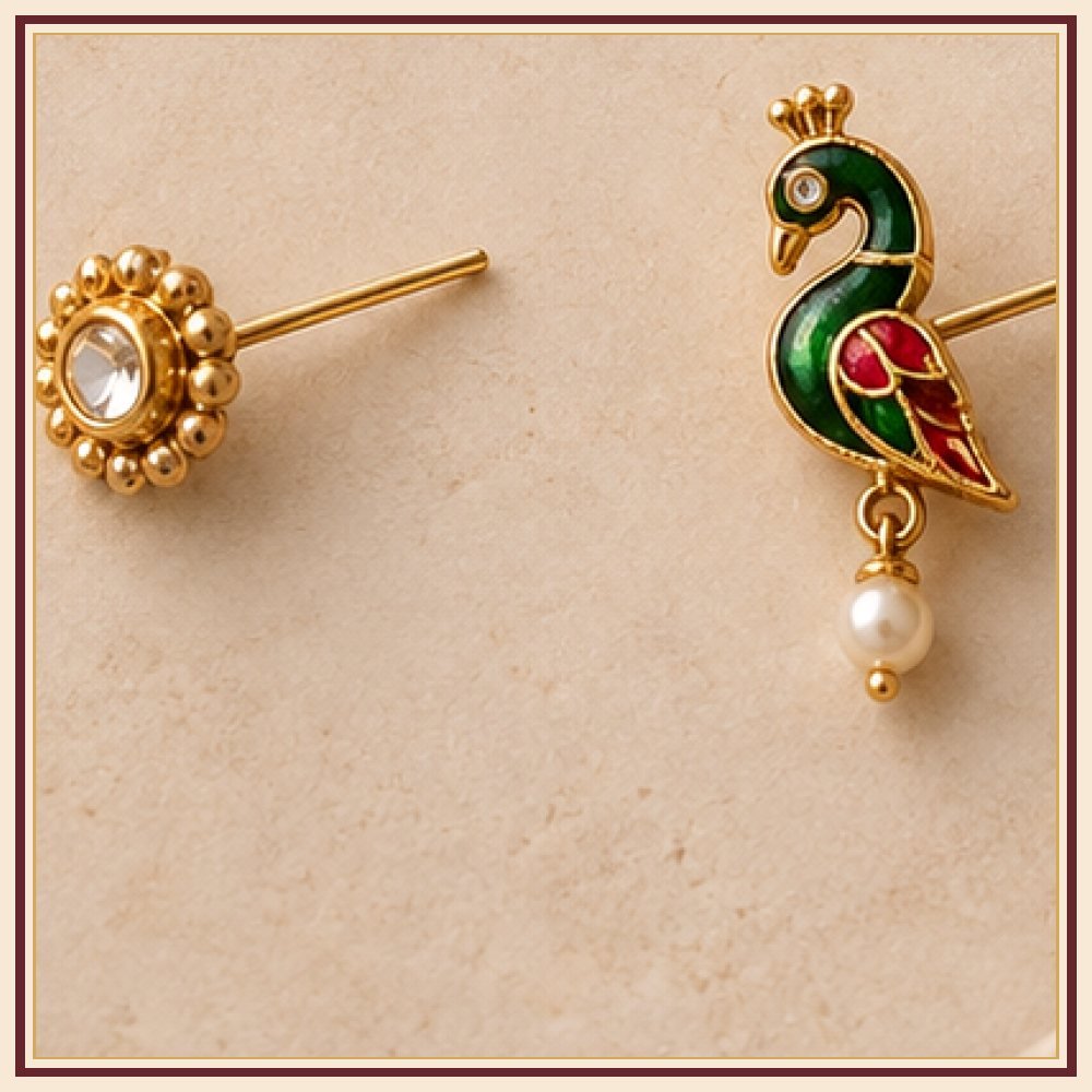 Moti Rekha Pearl-Style Beaded Nath