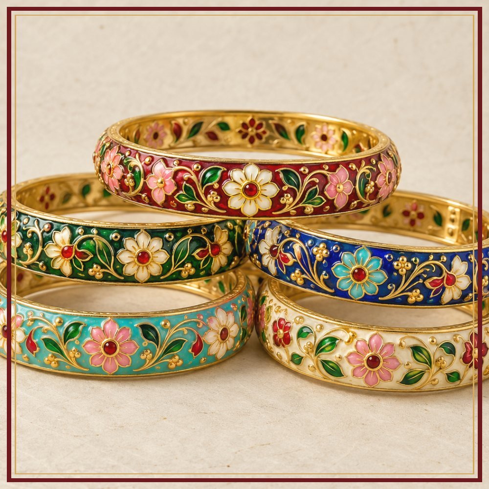 Navrang Phool Meenakari Bangle Set