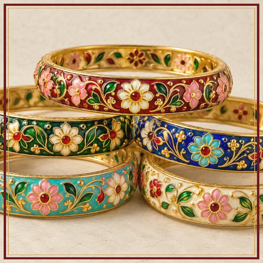 Navrang Phool Meenakari Bangle Set