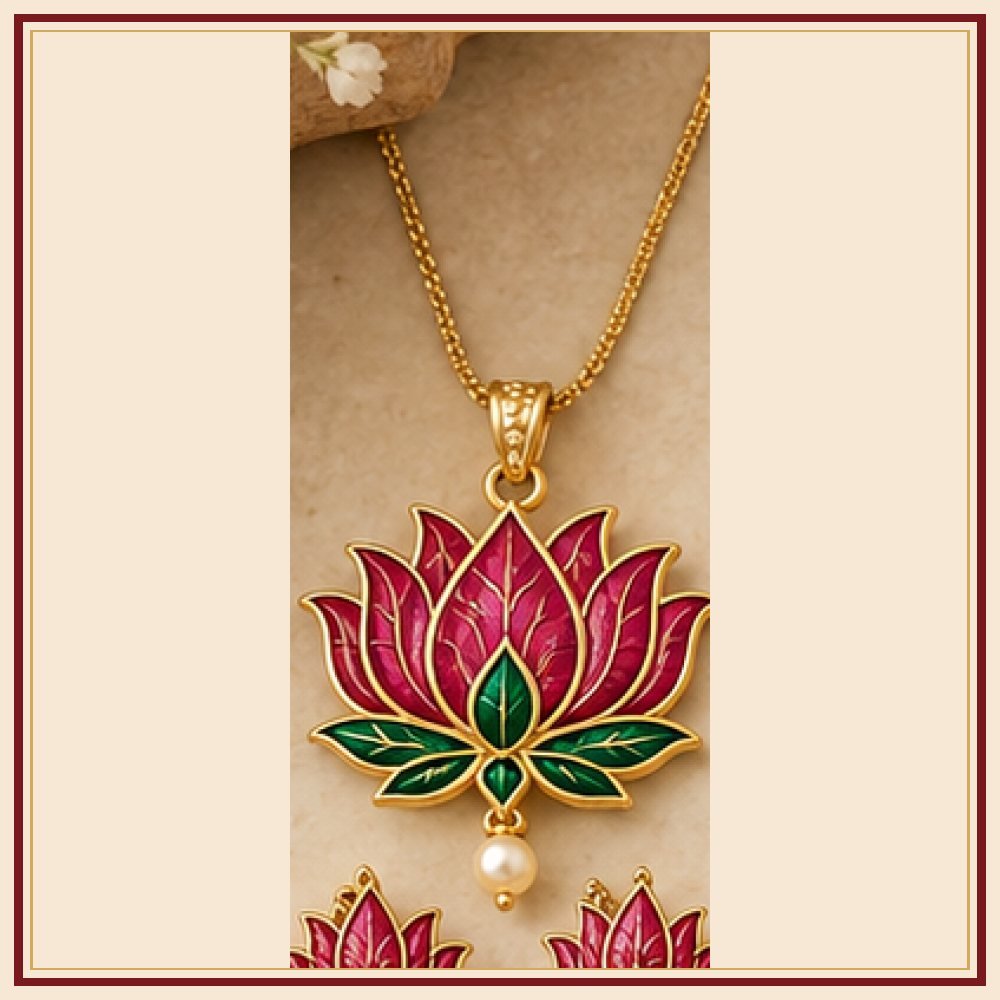 Padma Jheel Meenakari Pendant Set