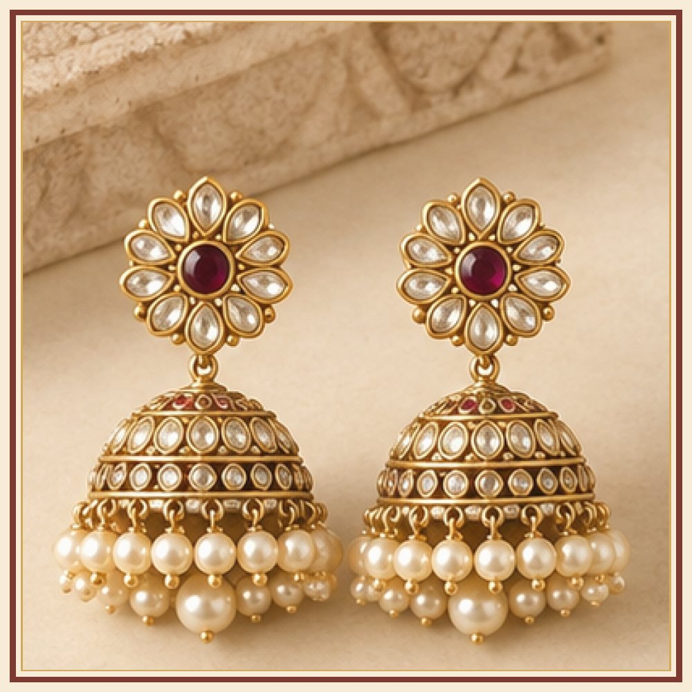 Padma Kali Moti Stud Earrings