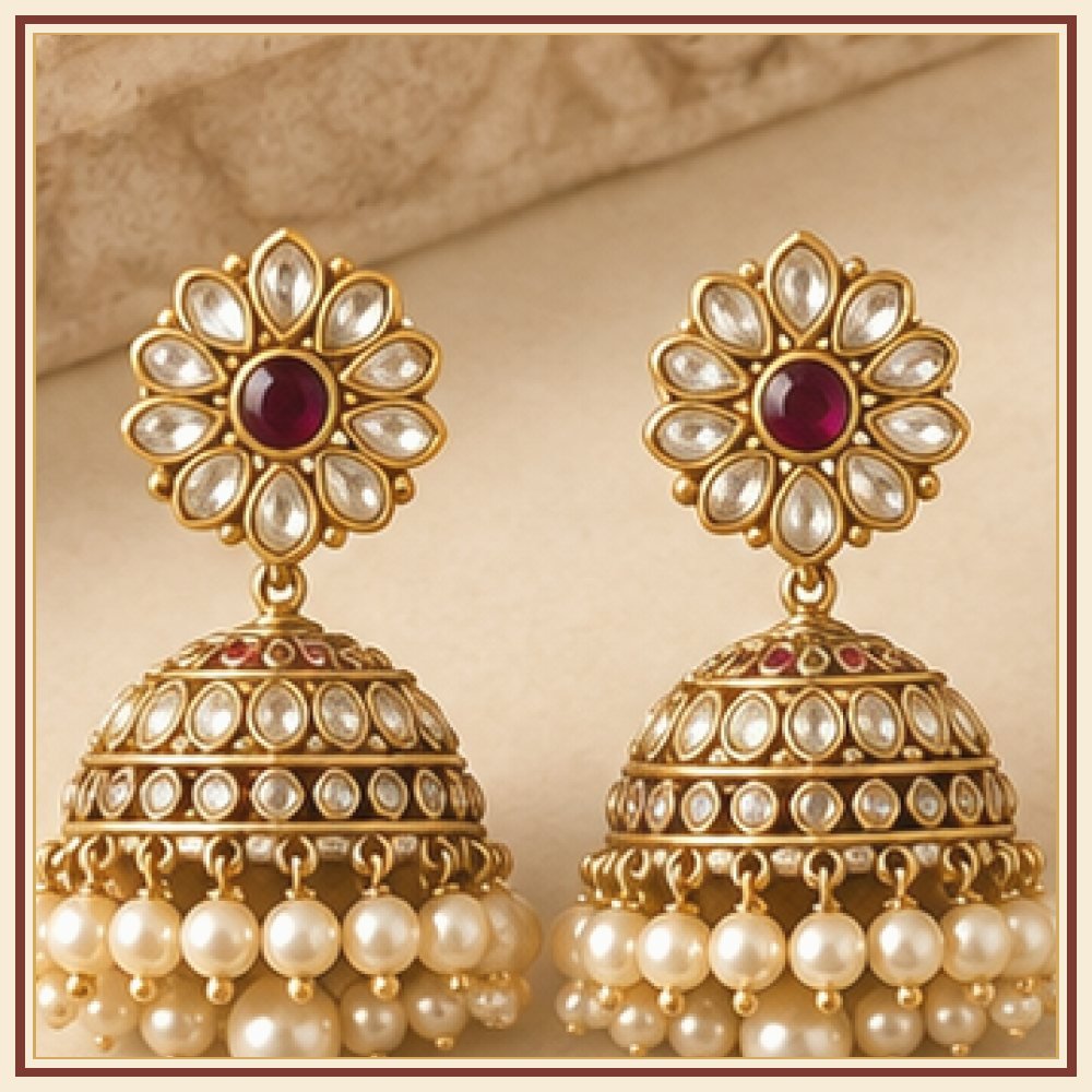 Padma Kali Moti Stud Earrings