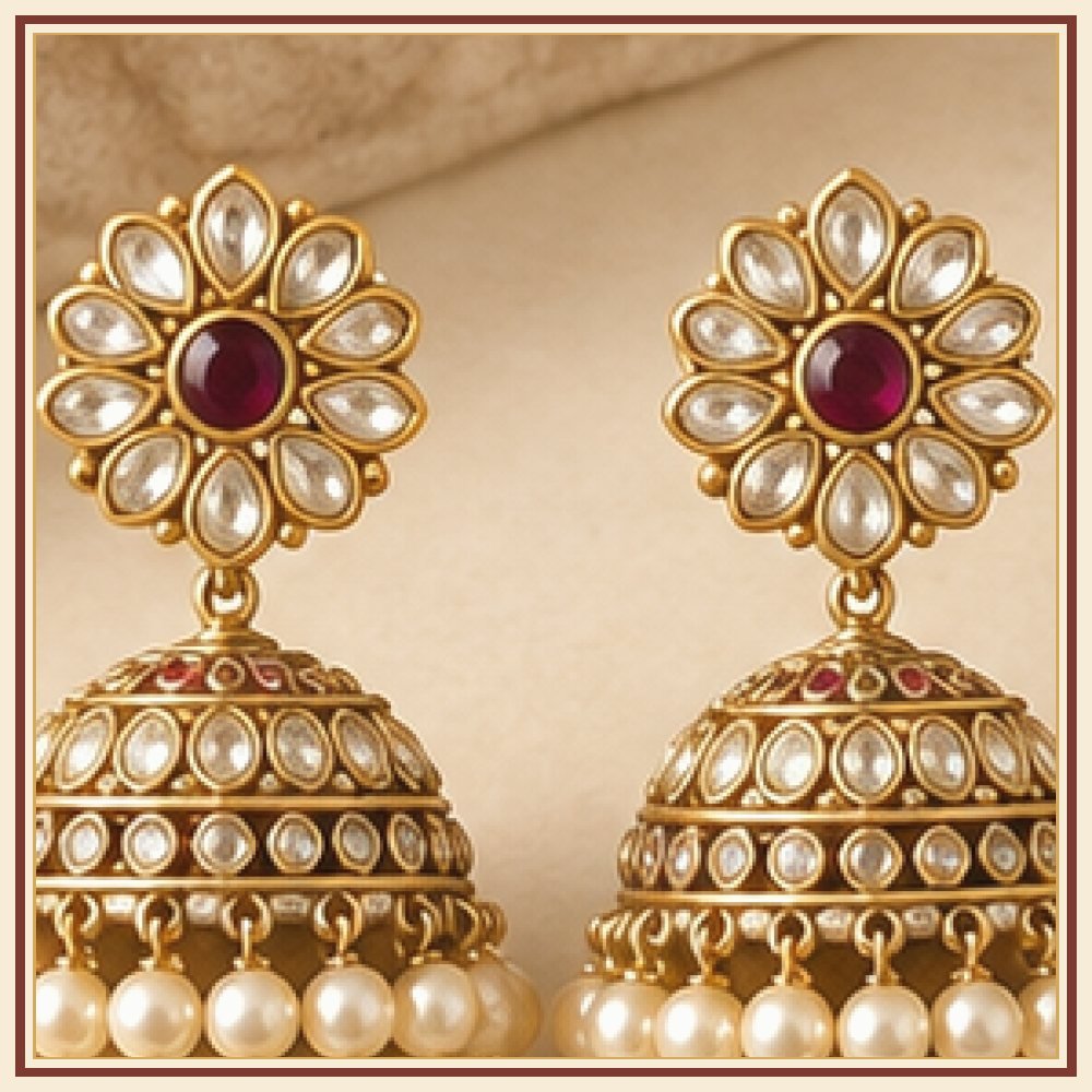 Padma Kali Moti Stud Earrings