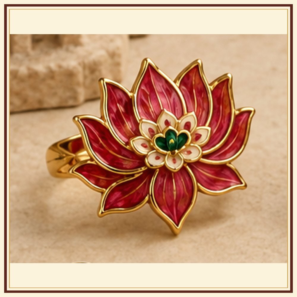 Padma Prabha Meenakari Cocktail Ring
