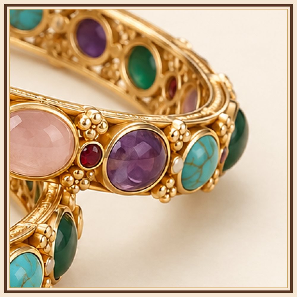 Pearl Amethyst Padma Bangles