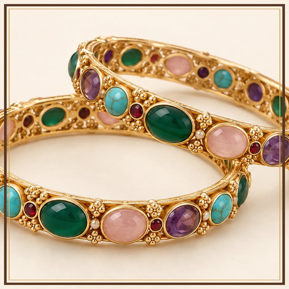 Pearl Amethyst Padma Bangles