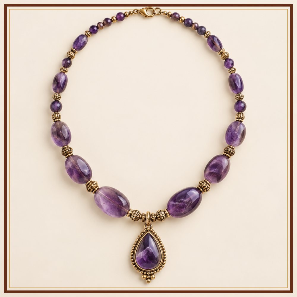 Pearl and Amethyst Padma Necklace
