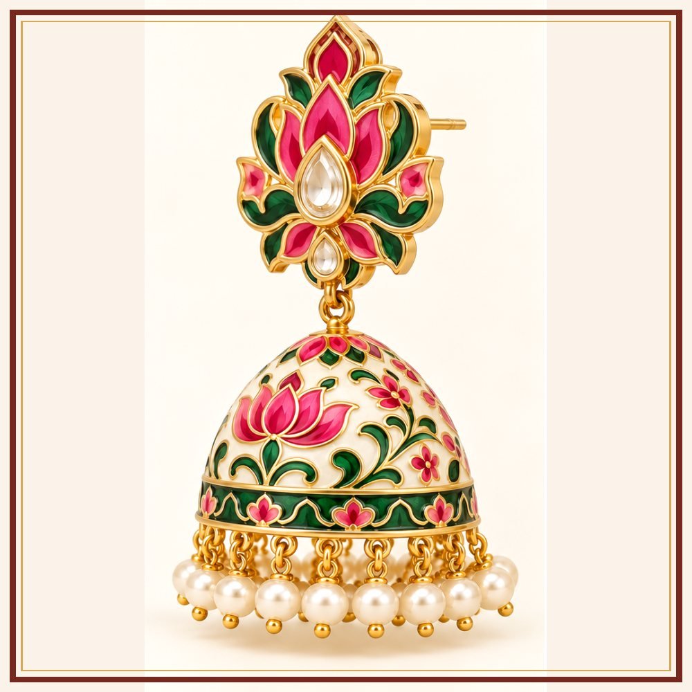 Phool Patti Jhumka Karnphool Earrings