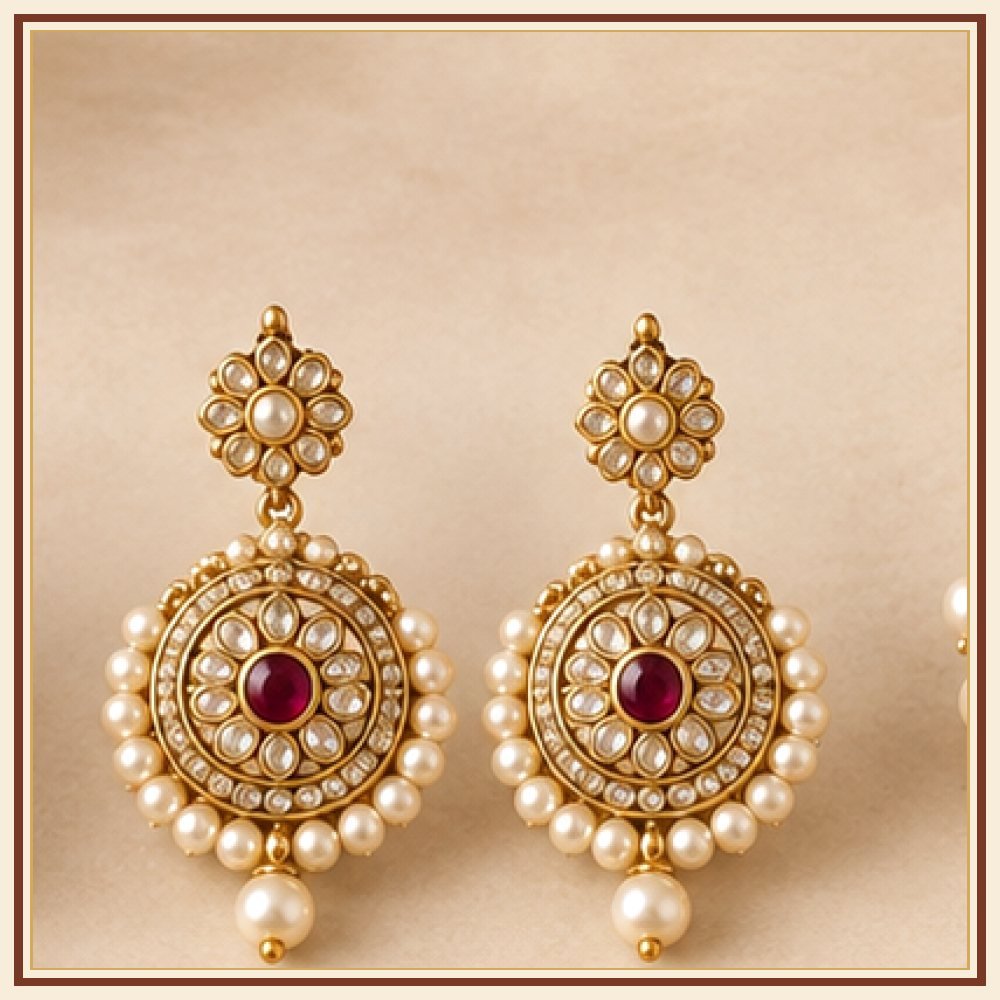 Phool Patti Moti-Style Earrings Heritage Edition