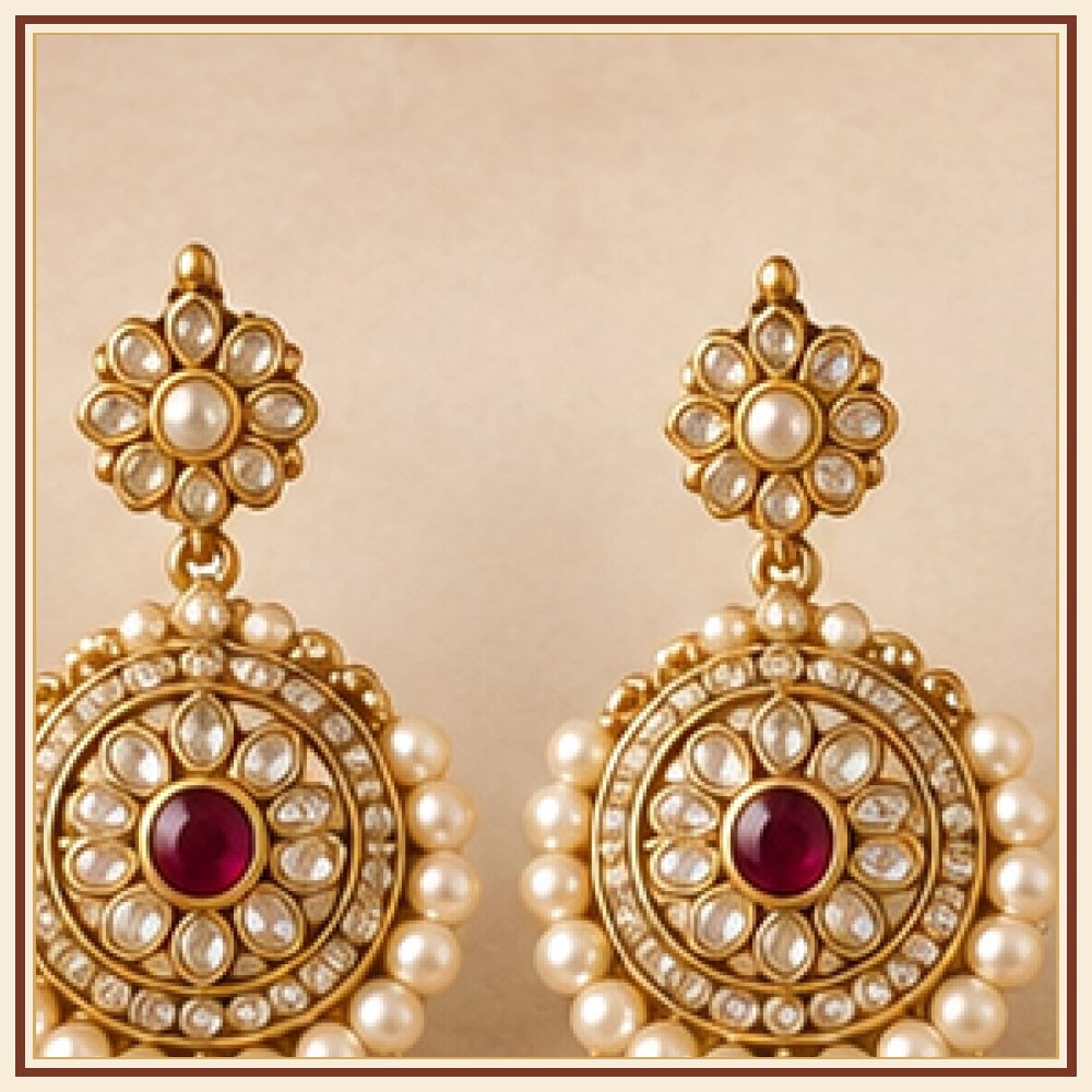 Phool Patti Moti-Style Earrings Heritage Edition