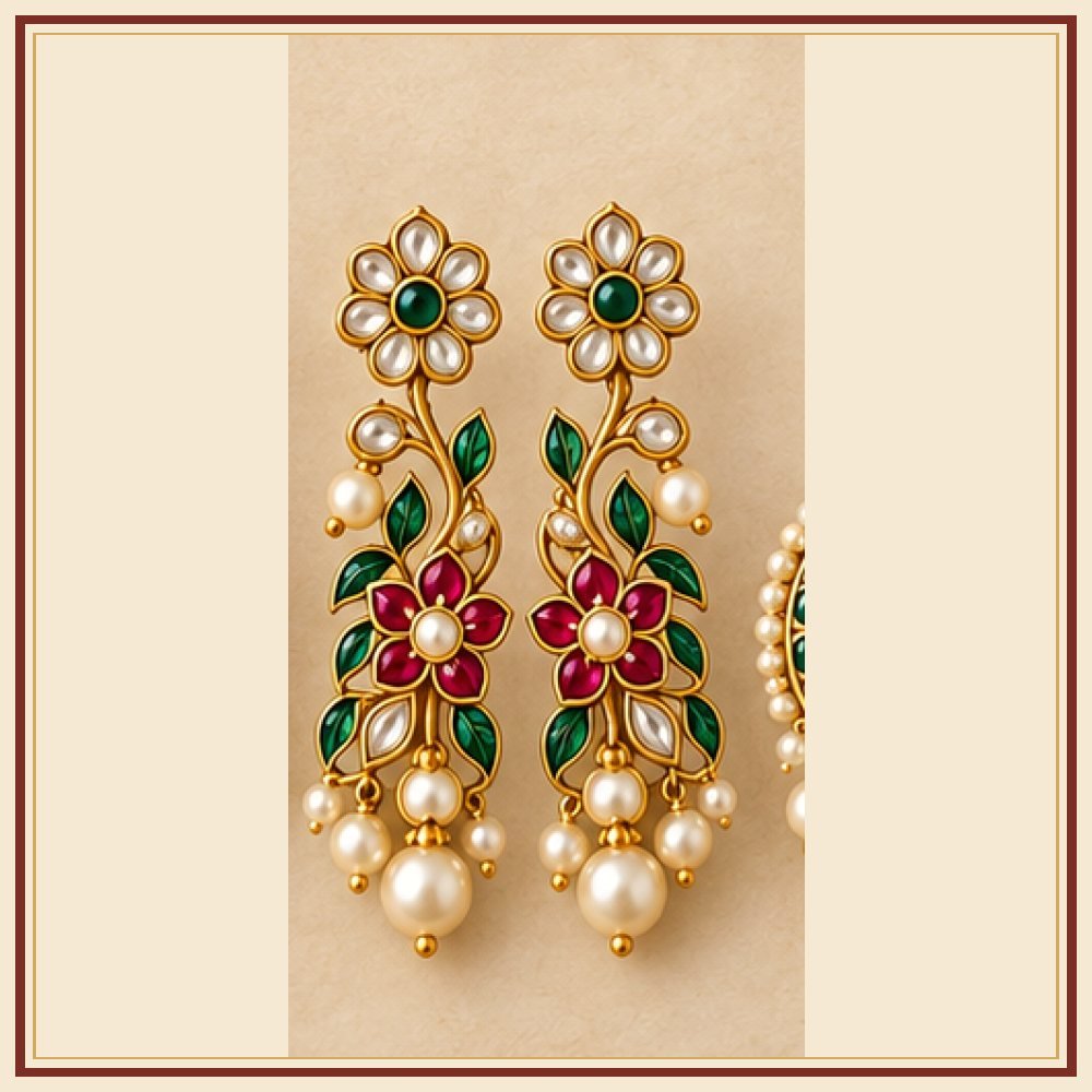 Phool Patti Moti-Style Earrings Heritage Edition