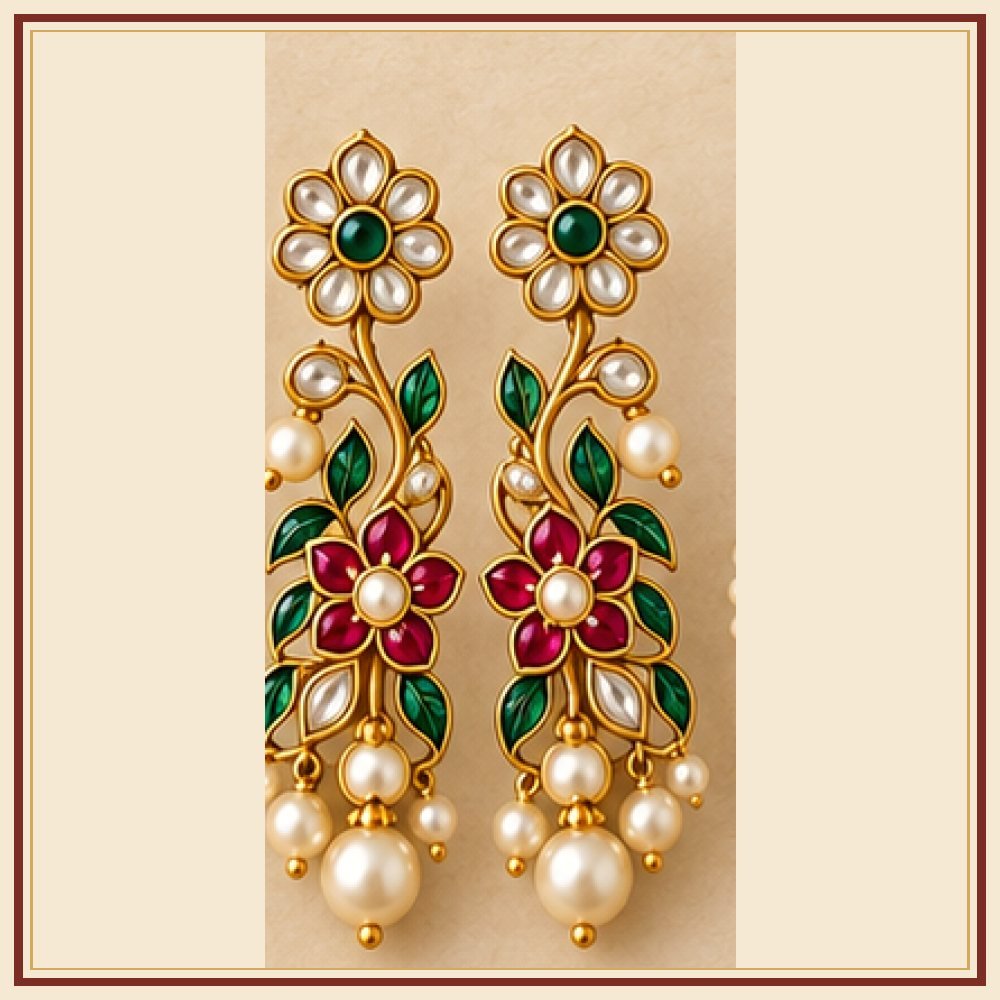 Phool Patti Moti-Style Earrings Heritage Edition