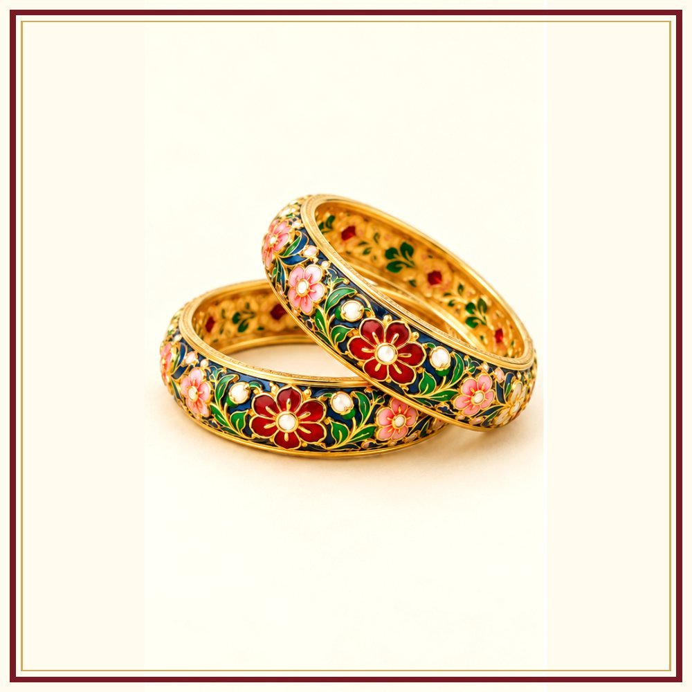 Phool Patti Rajasthani Glass Bangle Set
