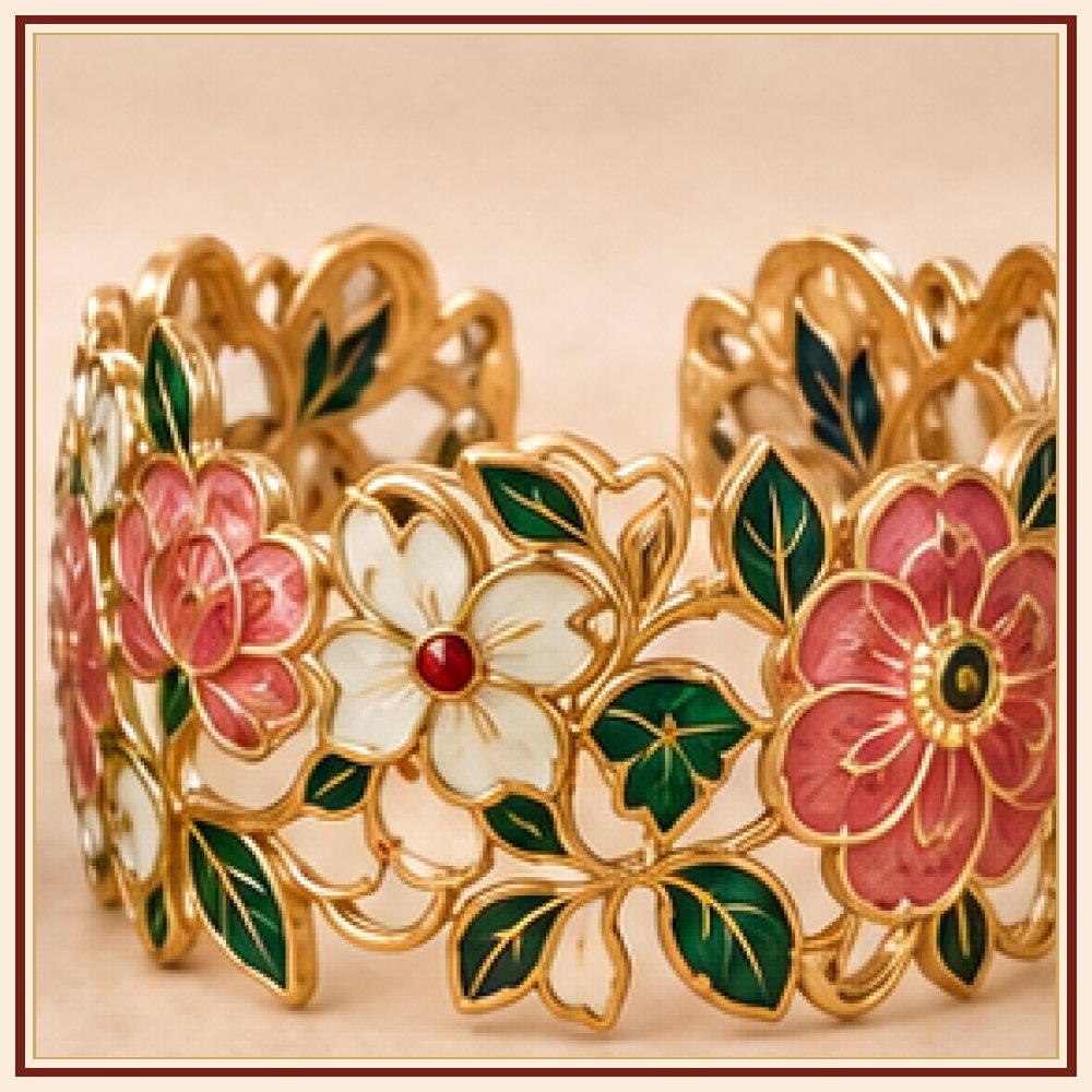 Phoolwari Meenakari Openwork Cuff