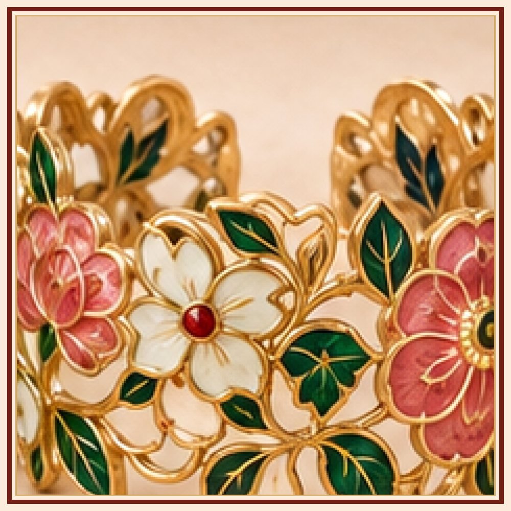 Phoolwari Meenakari Openwork Cuff