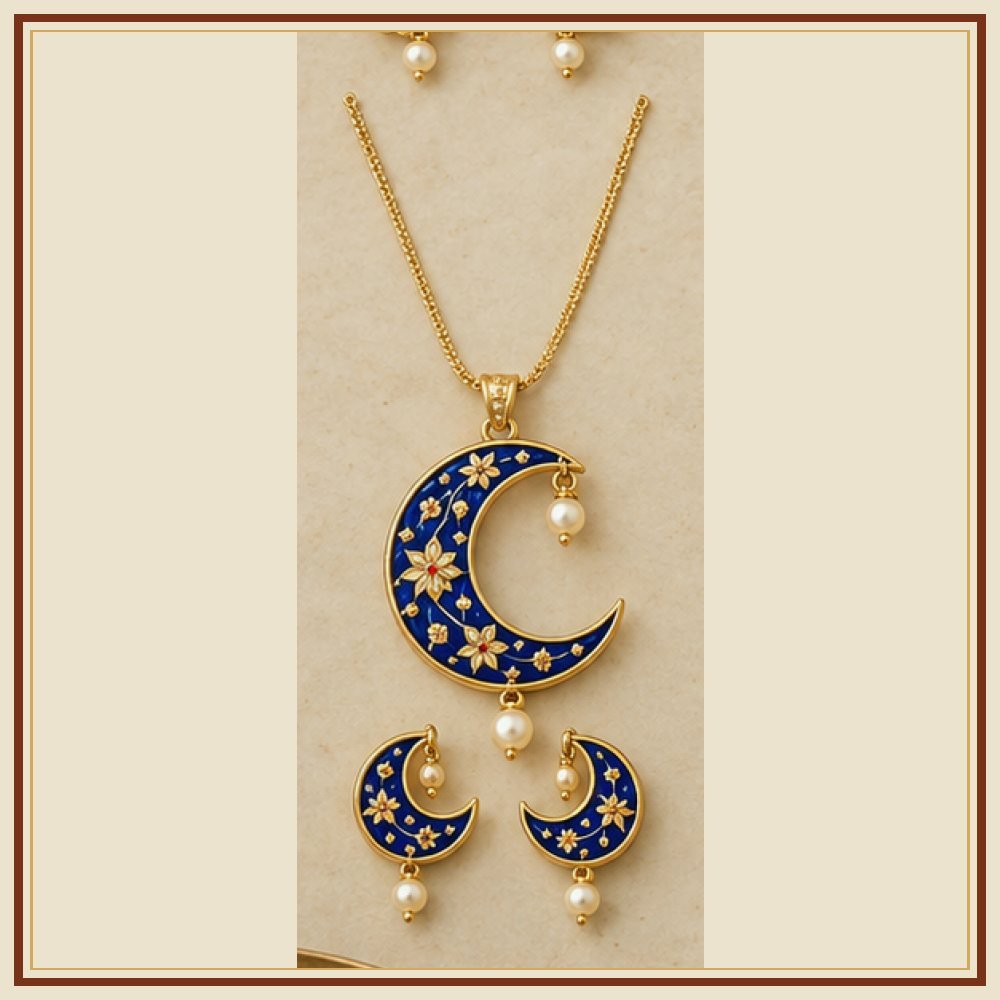 Raj Mandala Meenakari Pendant Set Heritage Edition