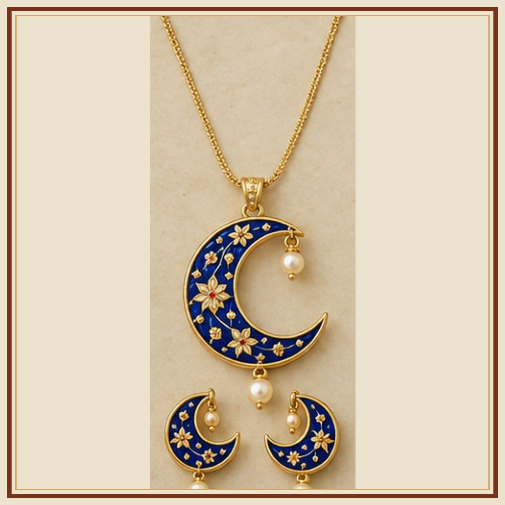 Raj Mandala Meenakari Pendant Set Heritage Edition