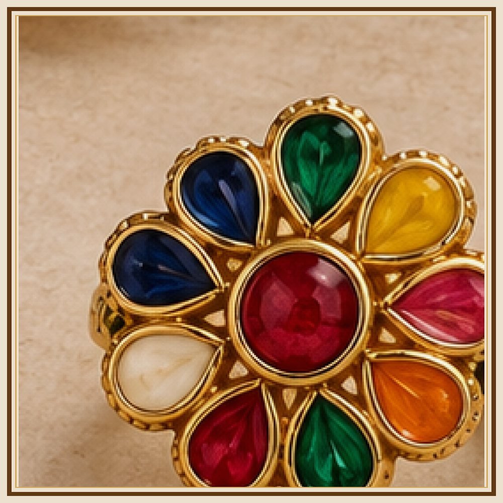 Raj Mandala Meenakari Ring Heritage Edition