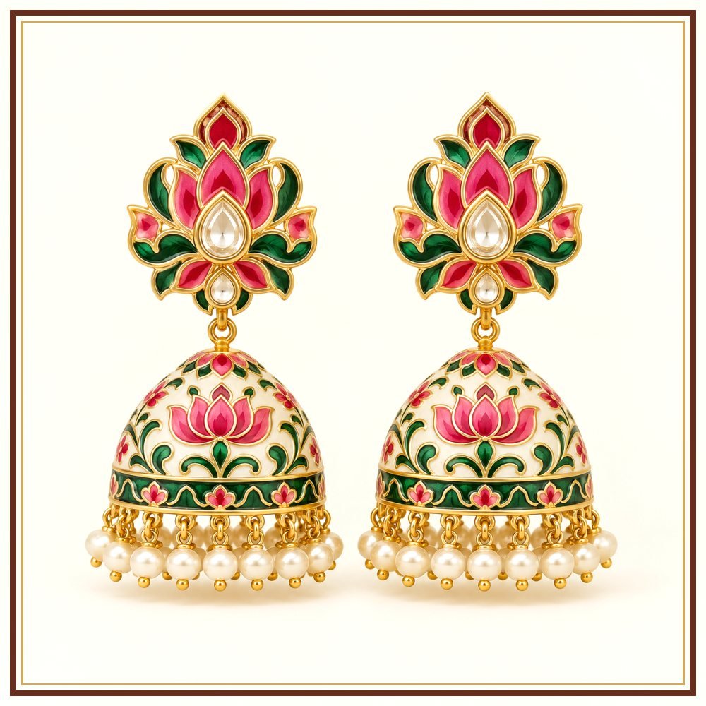 Raj Mandala Moti-Style Earrings Heritage Edition
