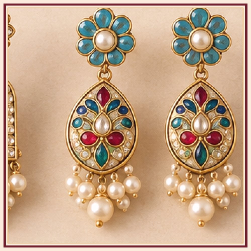 Raj Mandala Moti-Style Earrings Heritage Edition