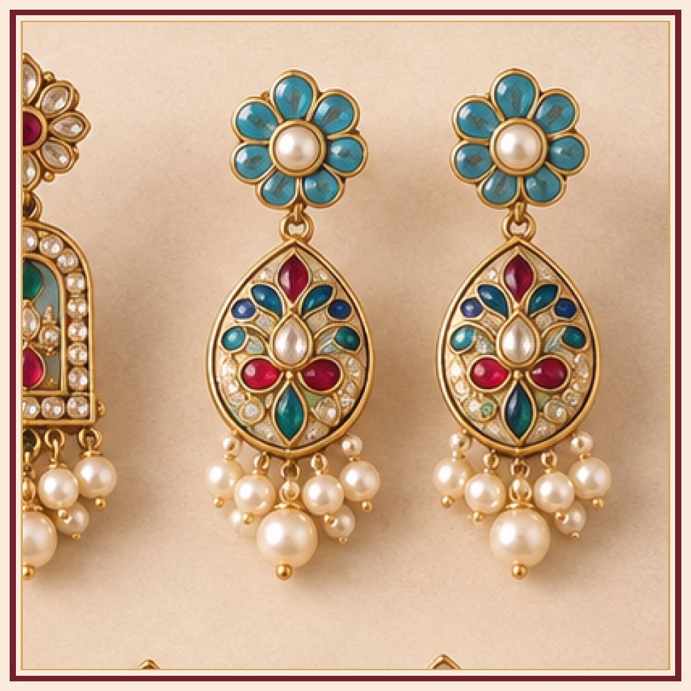 Raj Mandala Moti-Style Earrings Heritage Edition