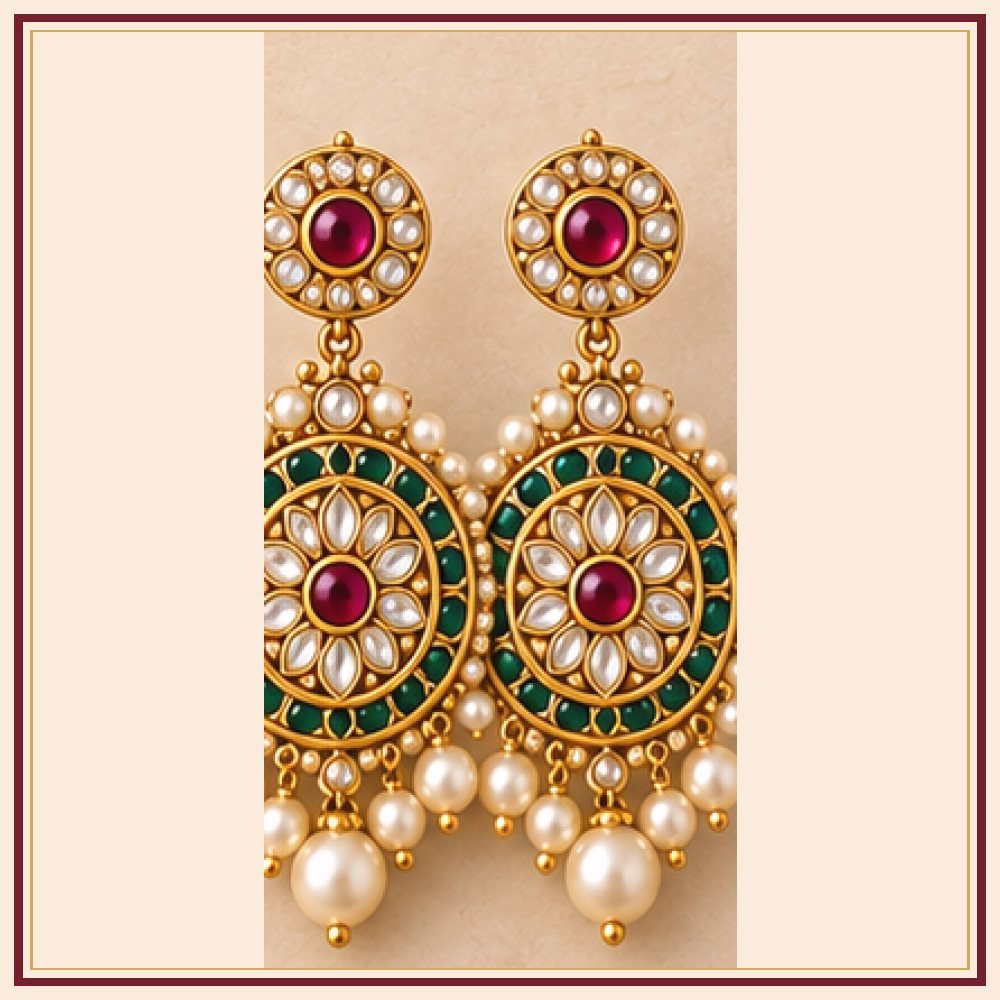 Raj Mandala Moti-Style Earrings Heritage Edition