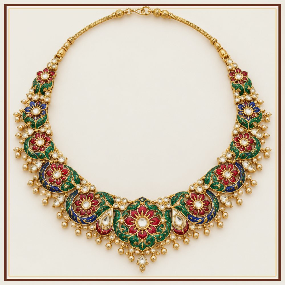 Raj Mandala Polki-Style Necklace Set