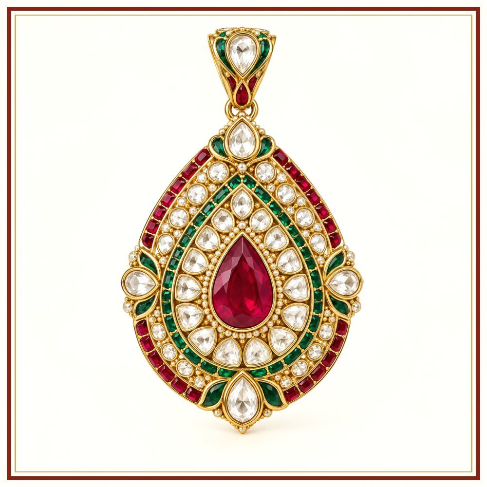 Rajputana Hilt-Motif Ornamental Pendant