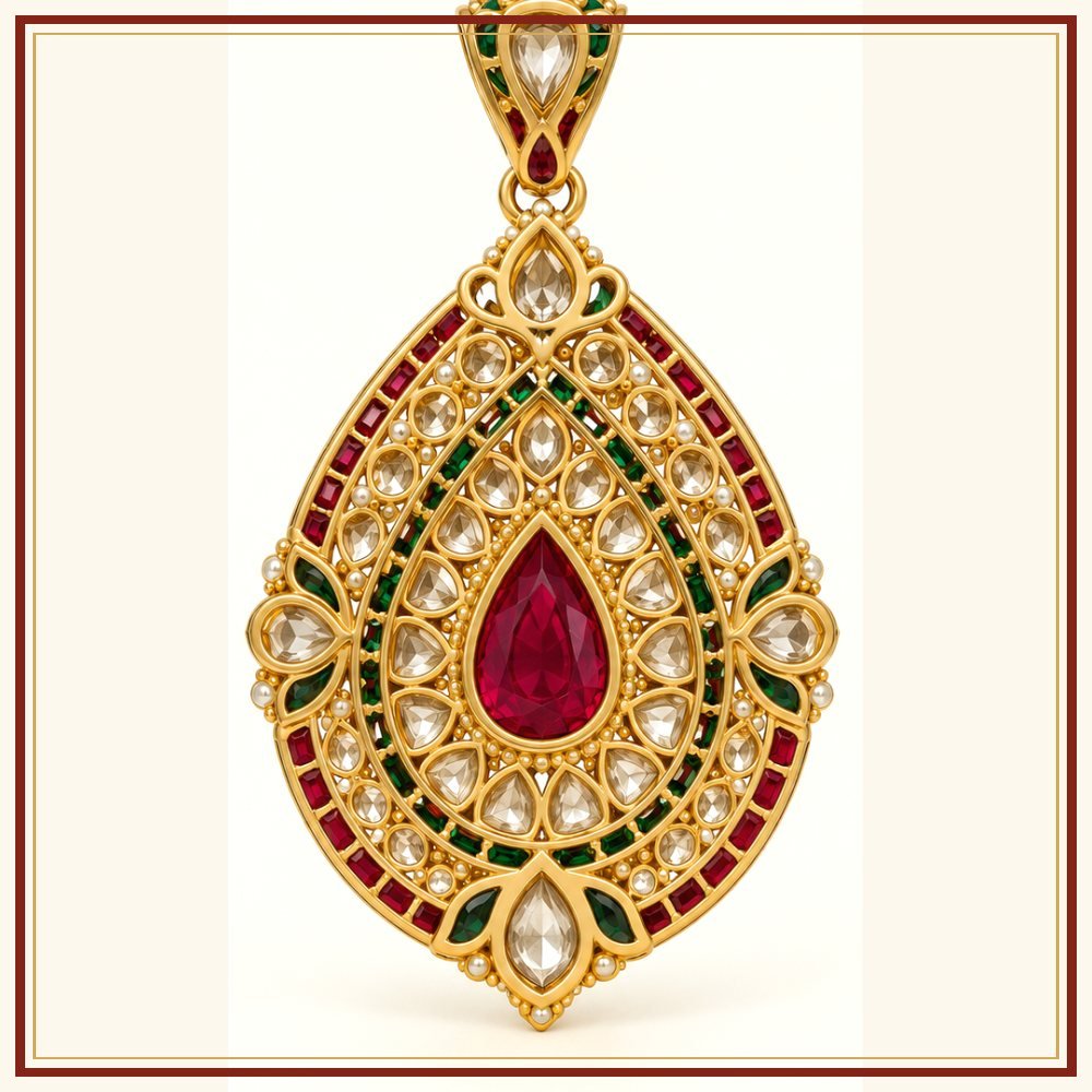 Rajputana Hilt-Motif Ornamental Pendant
