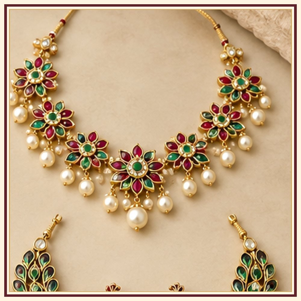 Rajwada Moti Bridal Collar