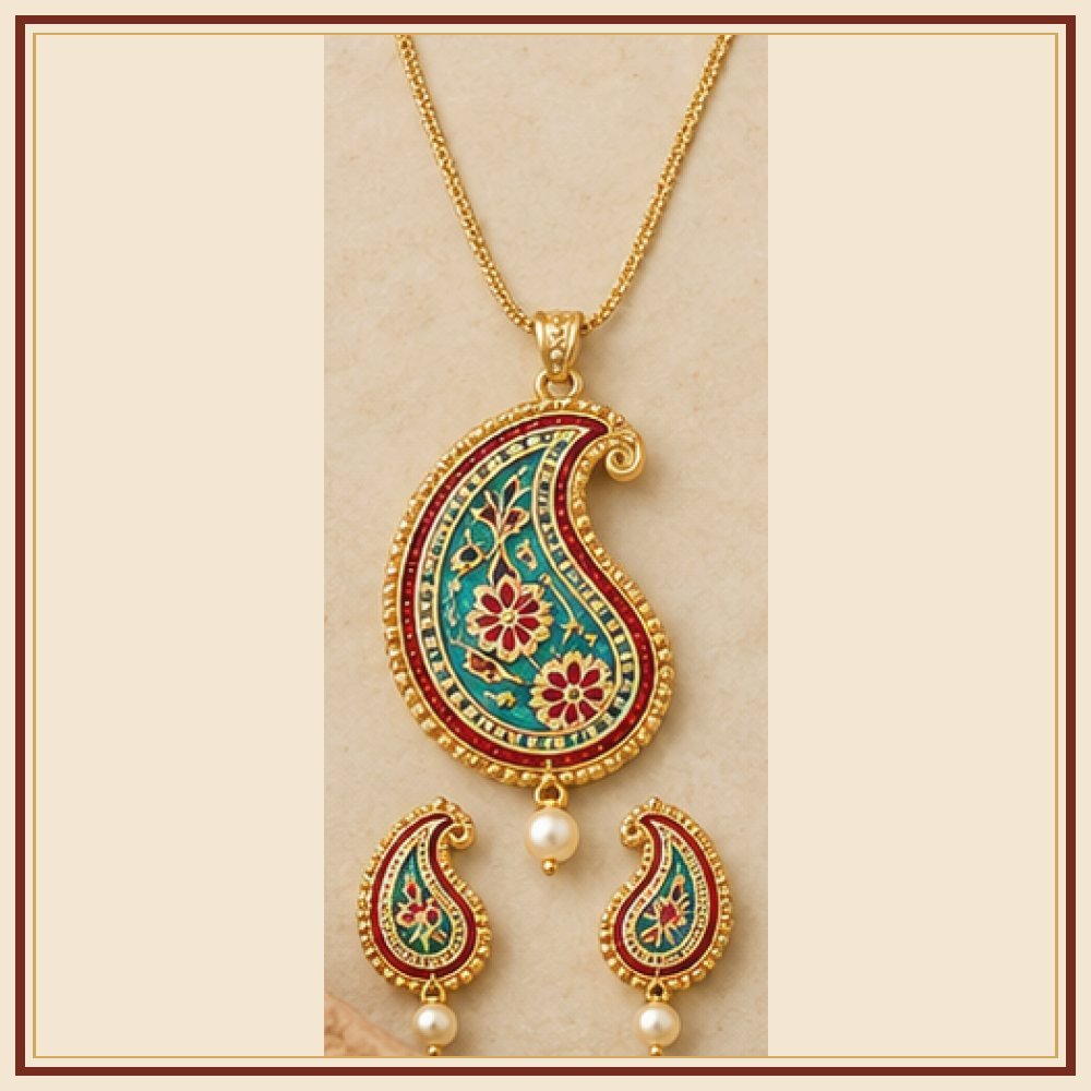 Suraj Pol Meenakari Pendant Set Heritage Edition