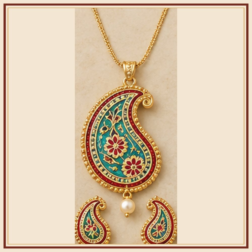Suraj Pol Meenakari Pendant Set Heritage Edition
