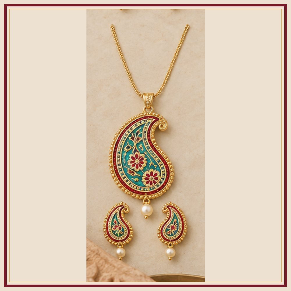 Suraj Pol Meenakari Pendant Set Heritage Edition