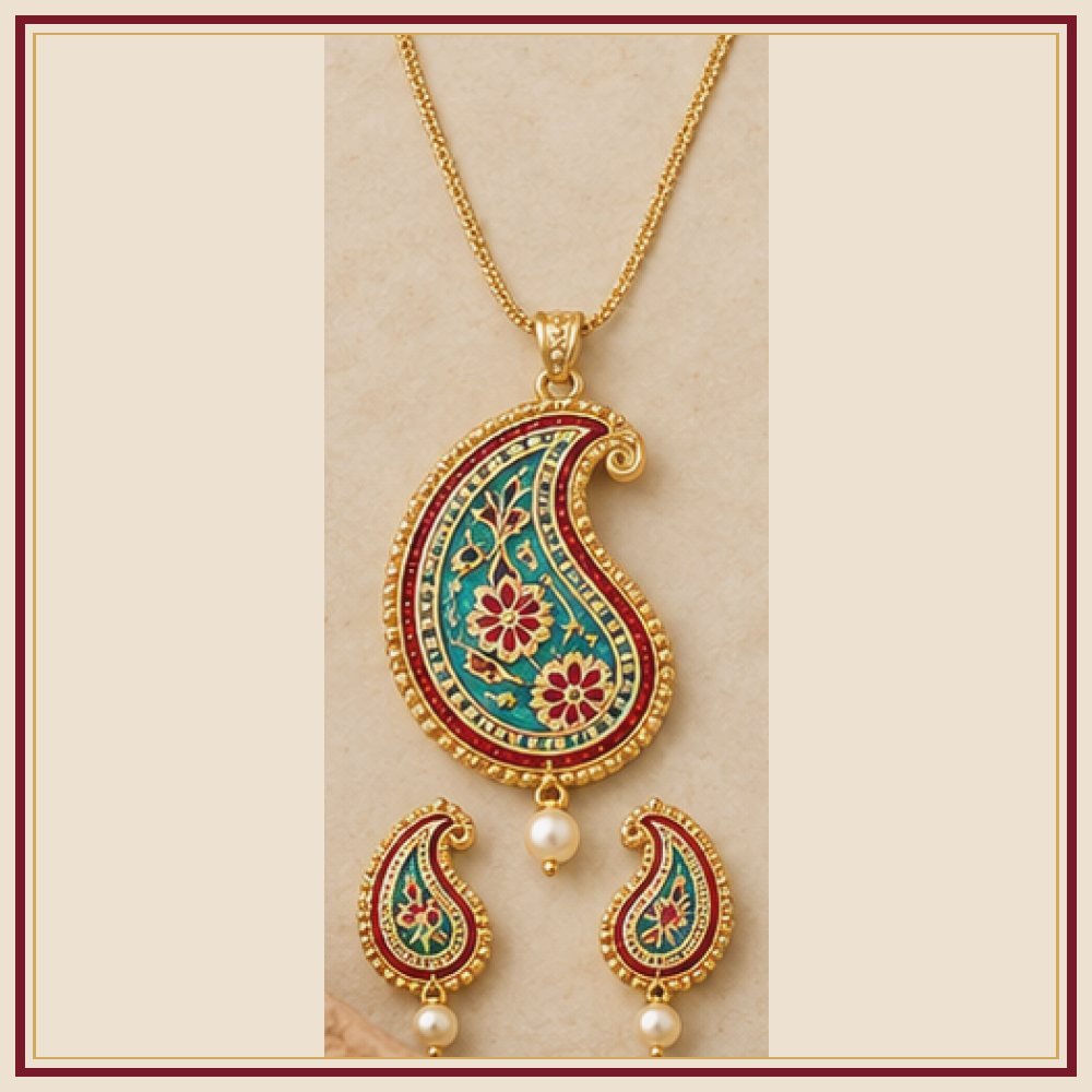 Suraj Pol Meenakari Pendant Set Heritage Edition
