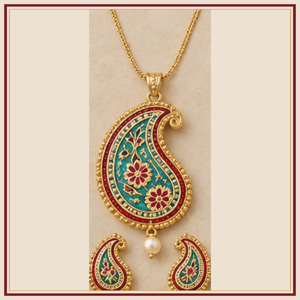 Suraj Pol Meenakari Pendant Set Heritage Edition