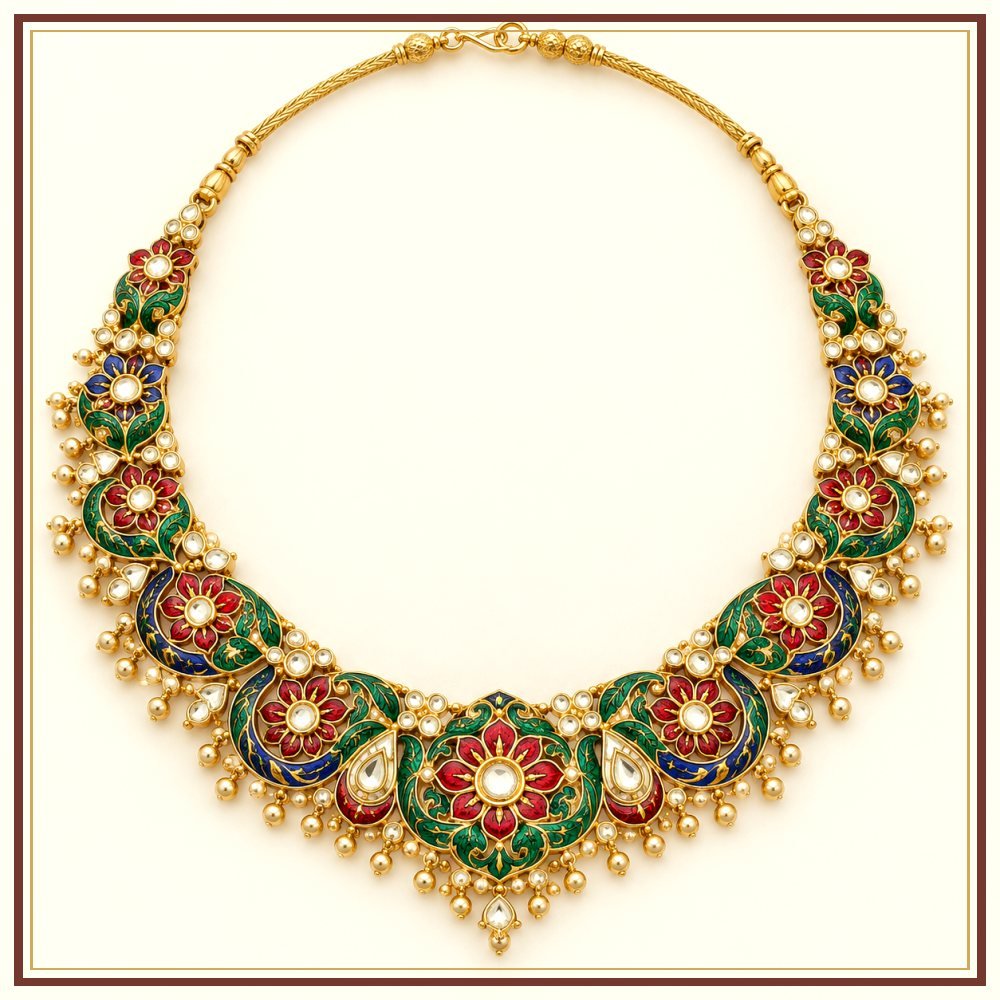 Suraj Polki-Style Necklace Set