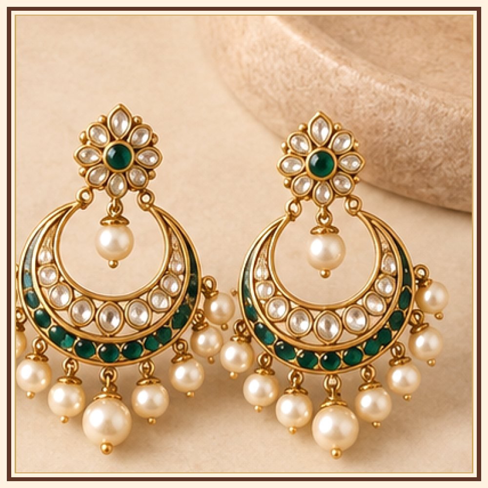 Teen Dhara Moti Tassel Earrings