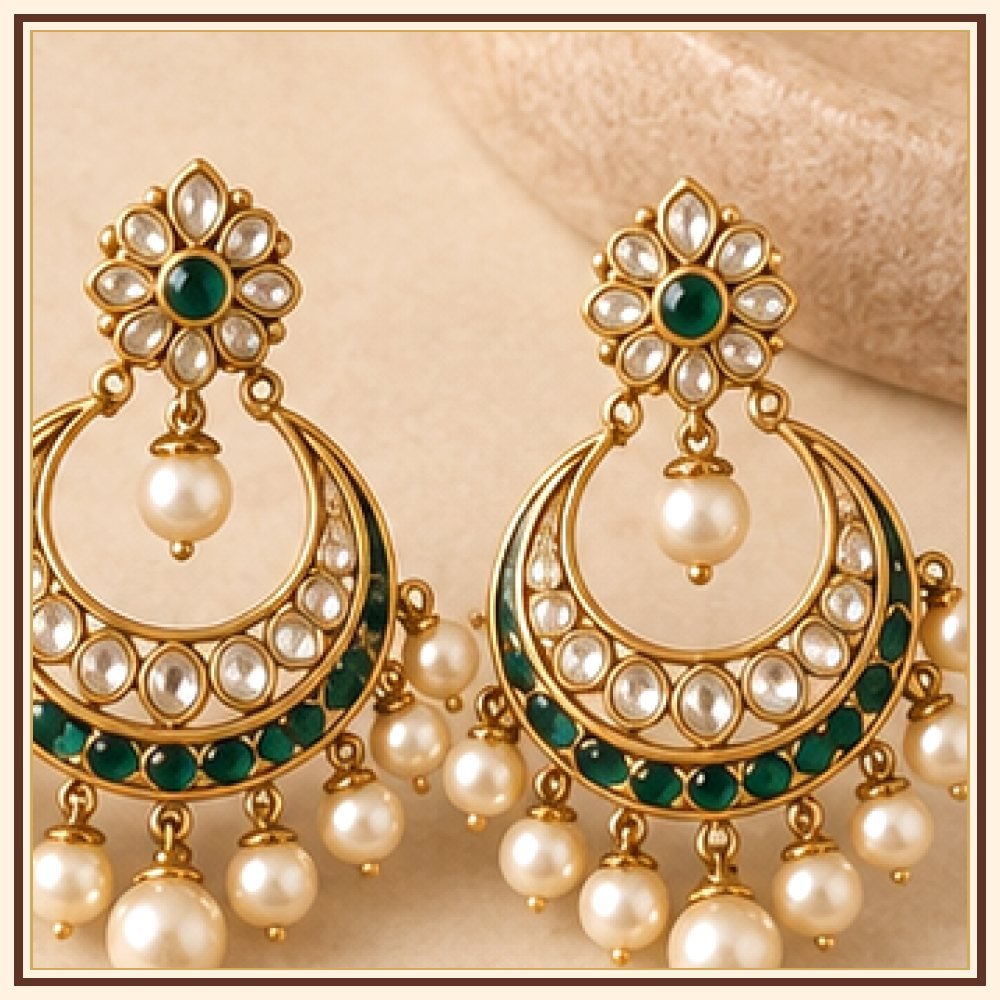 Teen Dhara Moti Tassel Earrings