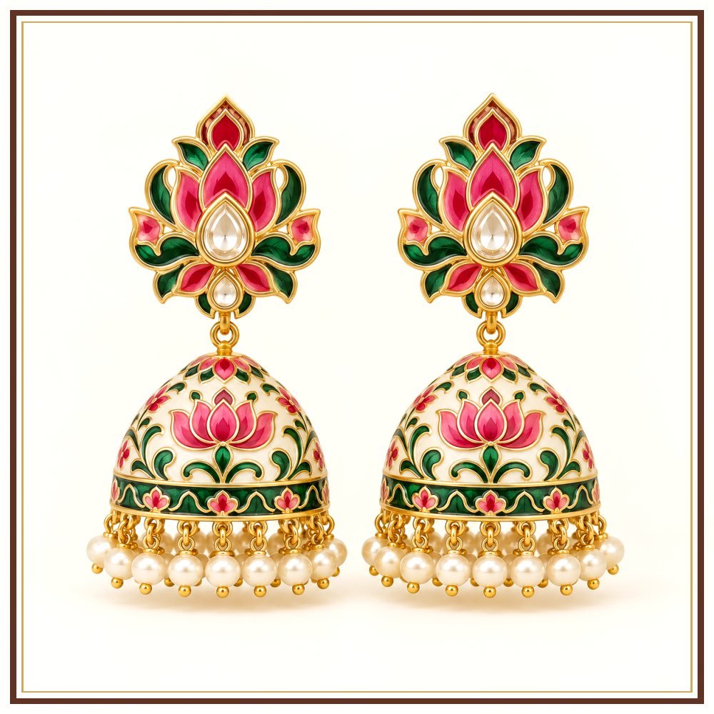 Teen Dhara Moti Tassel Earrings