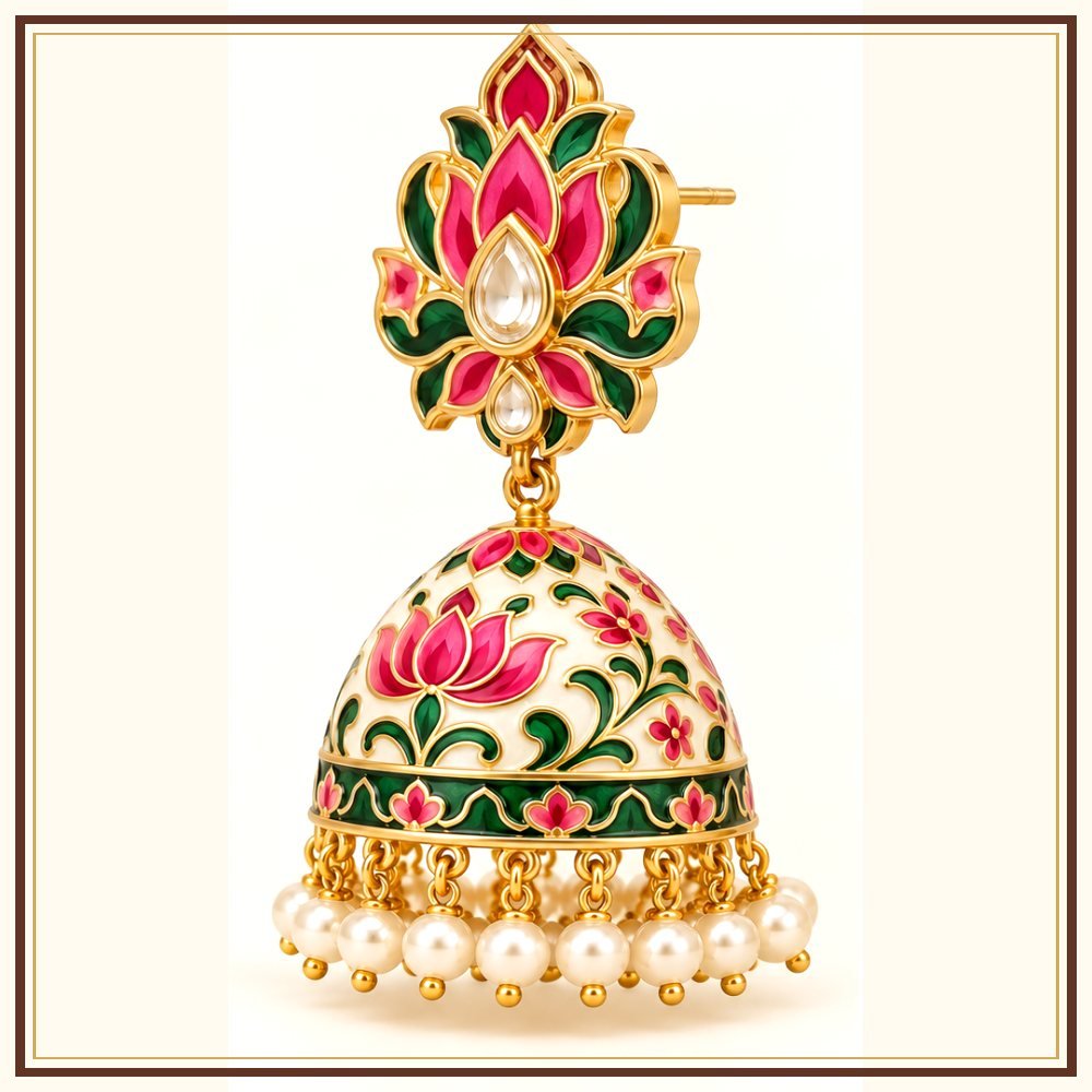 Teen Dhara Moti Tassel Earrings