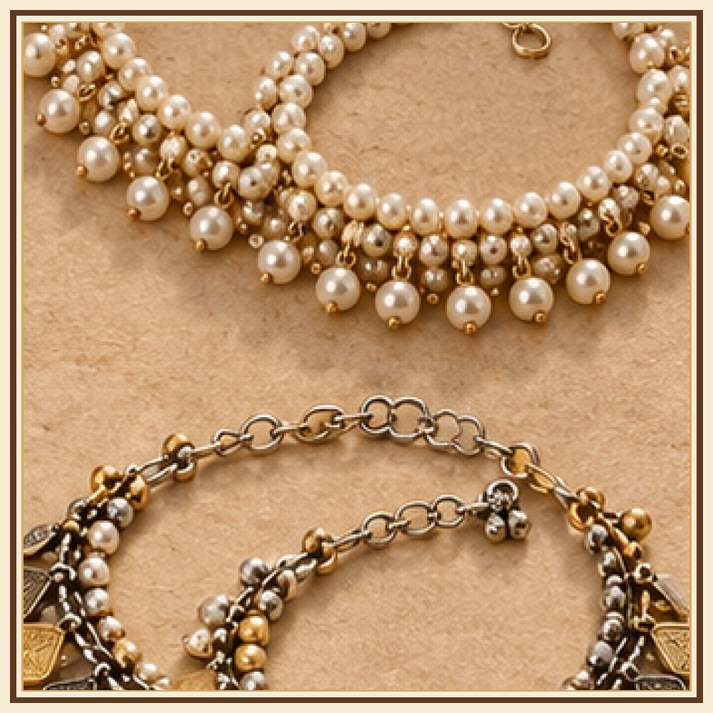 Teen Lahari Layered Chain Anklets
