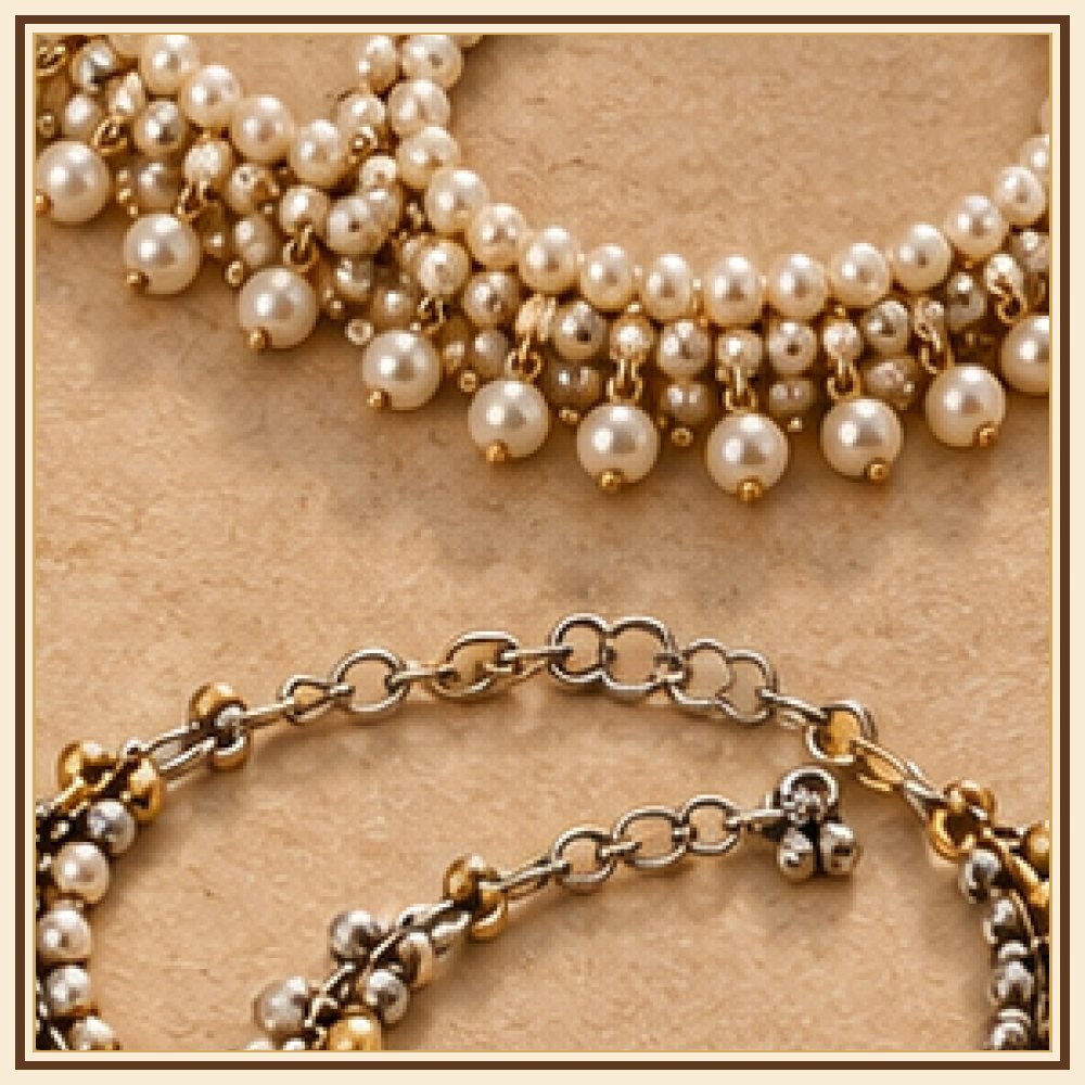 Teen Lahari Layered Chain Anklets