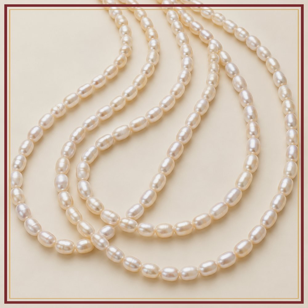 White Rice Pearl String – 2–3 mm