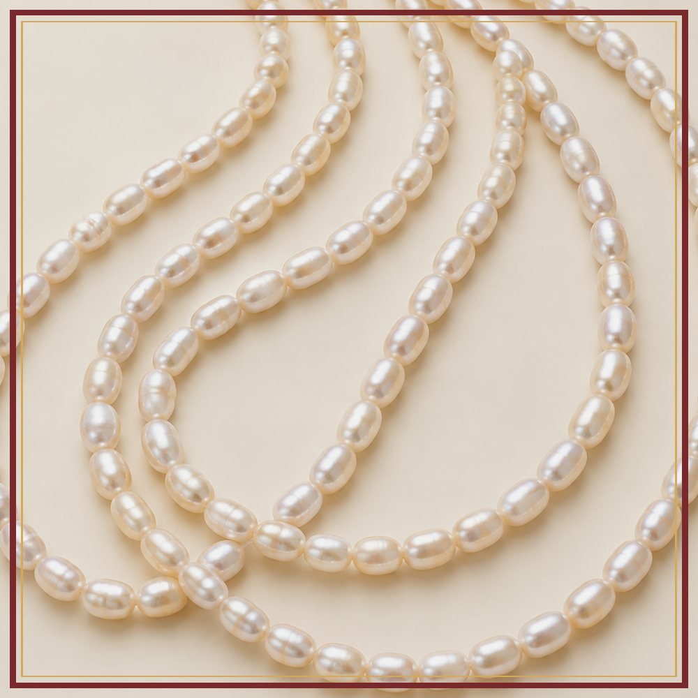 White Rice Pearl String – 2–3 mm
