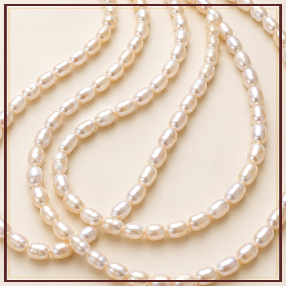 White Rice Pearl String – 4–5 mm