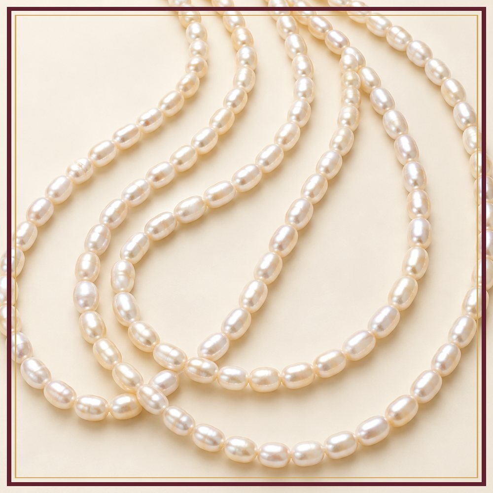 White Rice Pearl String – 5–6 mm
