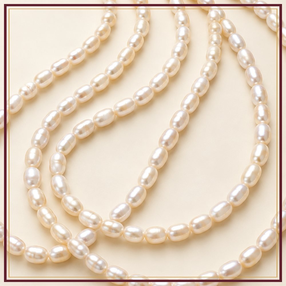 White Rice Pearl String – 5–6 mm