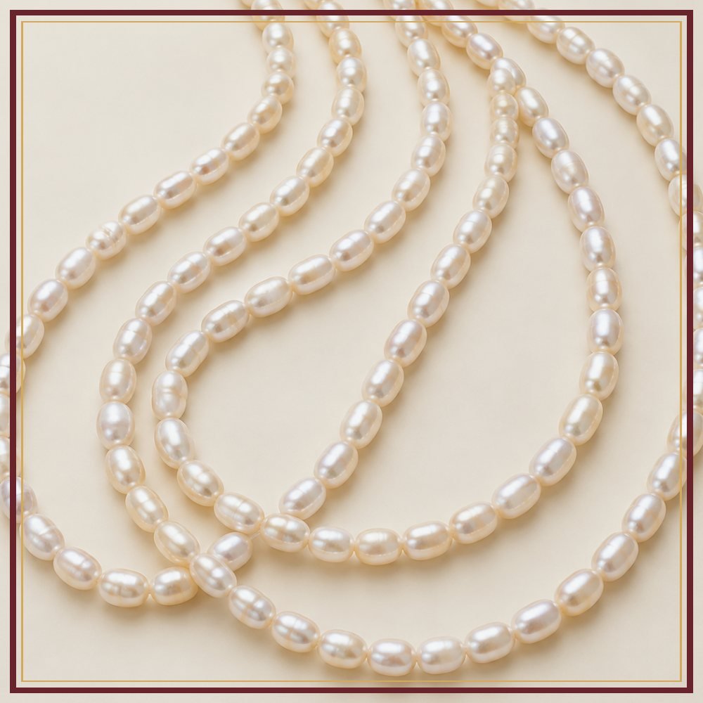 White Rice Pearl String – 6–7 mm