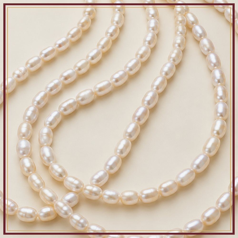 White Rice Pearl String – 6–7 mm