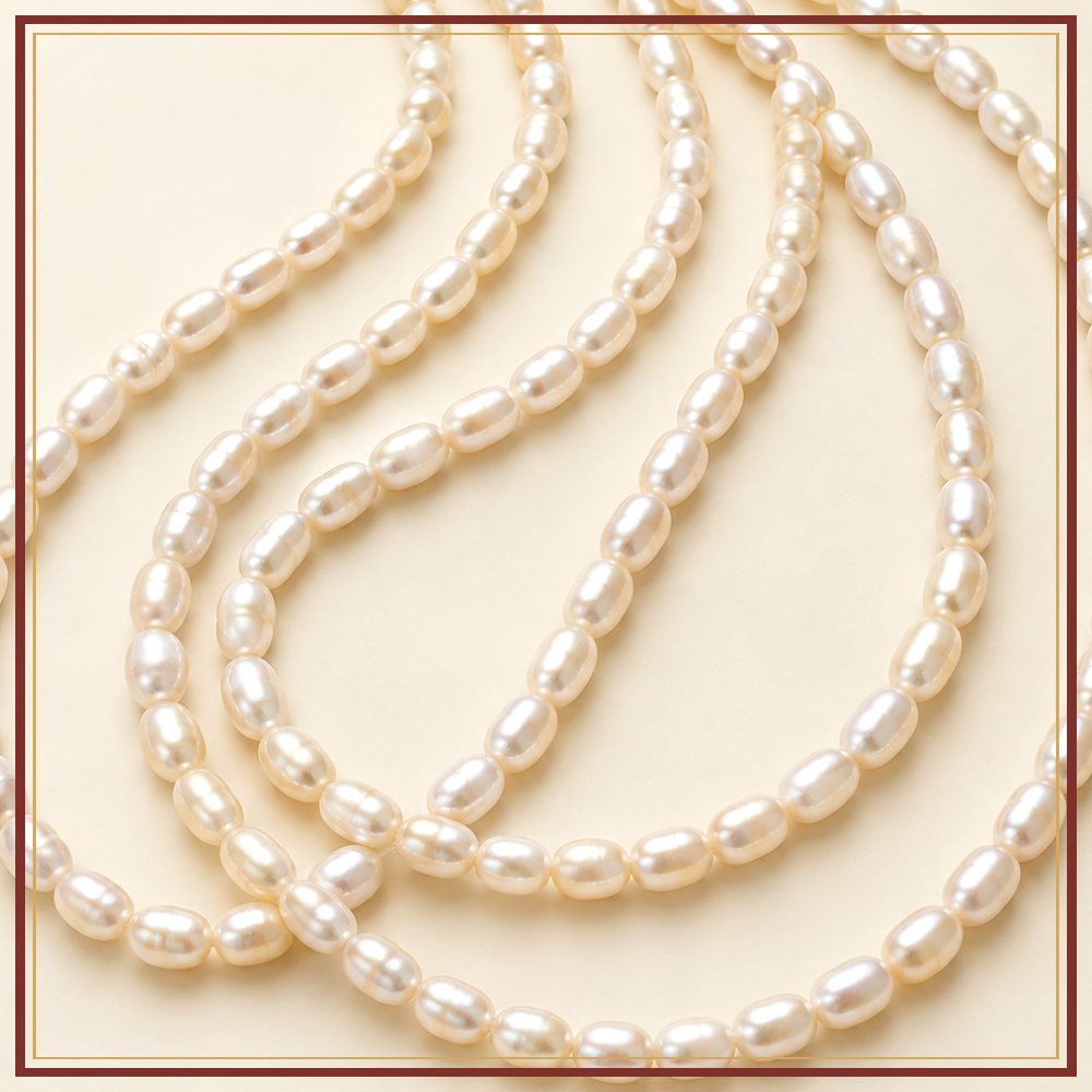 White Rice Pearl String – 8–9 mm
